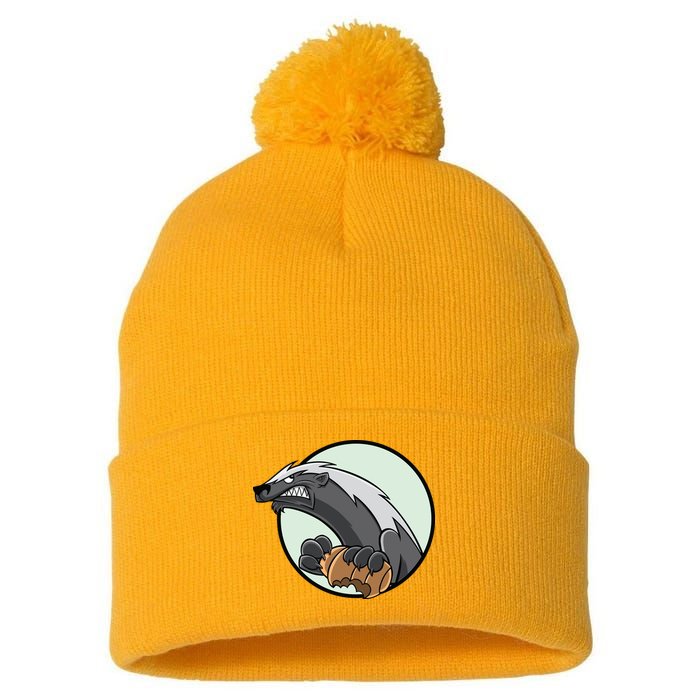 Honey Badger Pom Pom 12in Knit Beanie