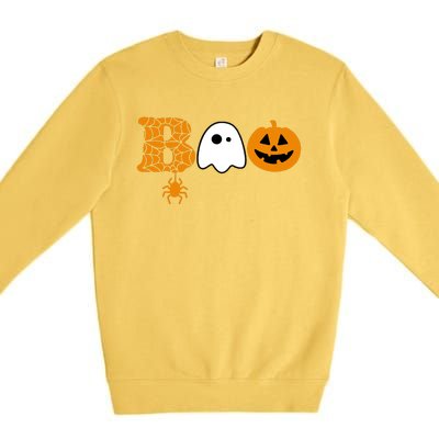 Halloween Boo Halloween Ghost Pumpkin Premium Crewneck Sweatshirt