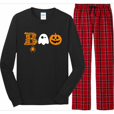 Halloween Boo Halloween Ghost Pumpkin Long Sleeve Pajama Set