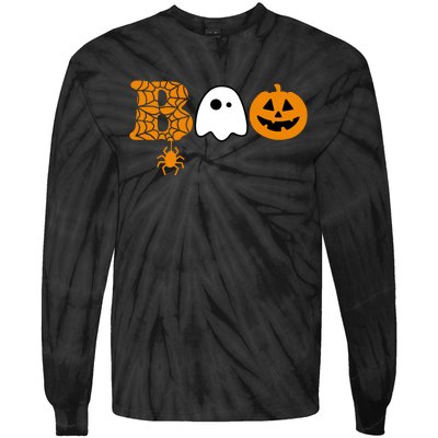 Halloween Boo Halloween Ghost Pumpkin Tie-Dye Long Sleeve Shirt