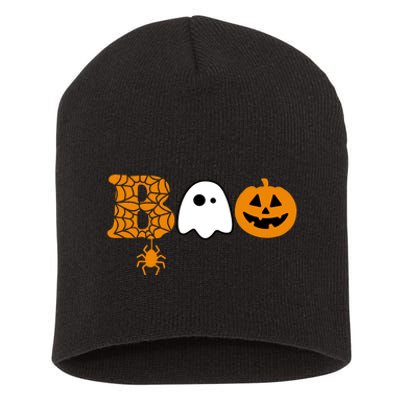 Halloween Boo Halloween Ghost Pumpkin Short Acrylic Beanie