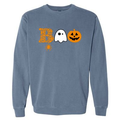 Halloween Boo Halloween Ghost Pumpkin Garment-Dyed Sweatshirt