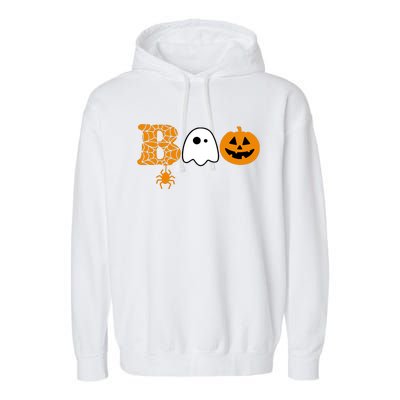 Halloween Boo Halloween Ghost Pumpkin Garment-Dyed Fleece Hoodie