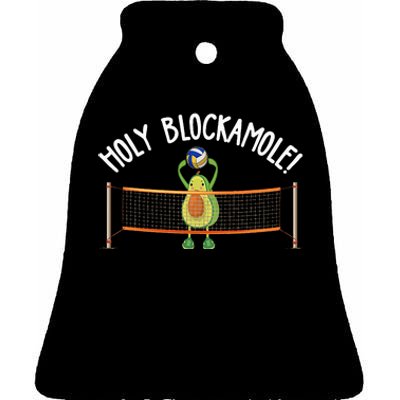 Holy Blockamole Holy Guacamole Avocado Volleyball Ceramic Bell Ornament