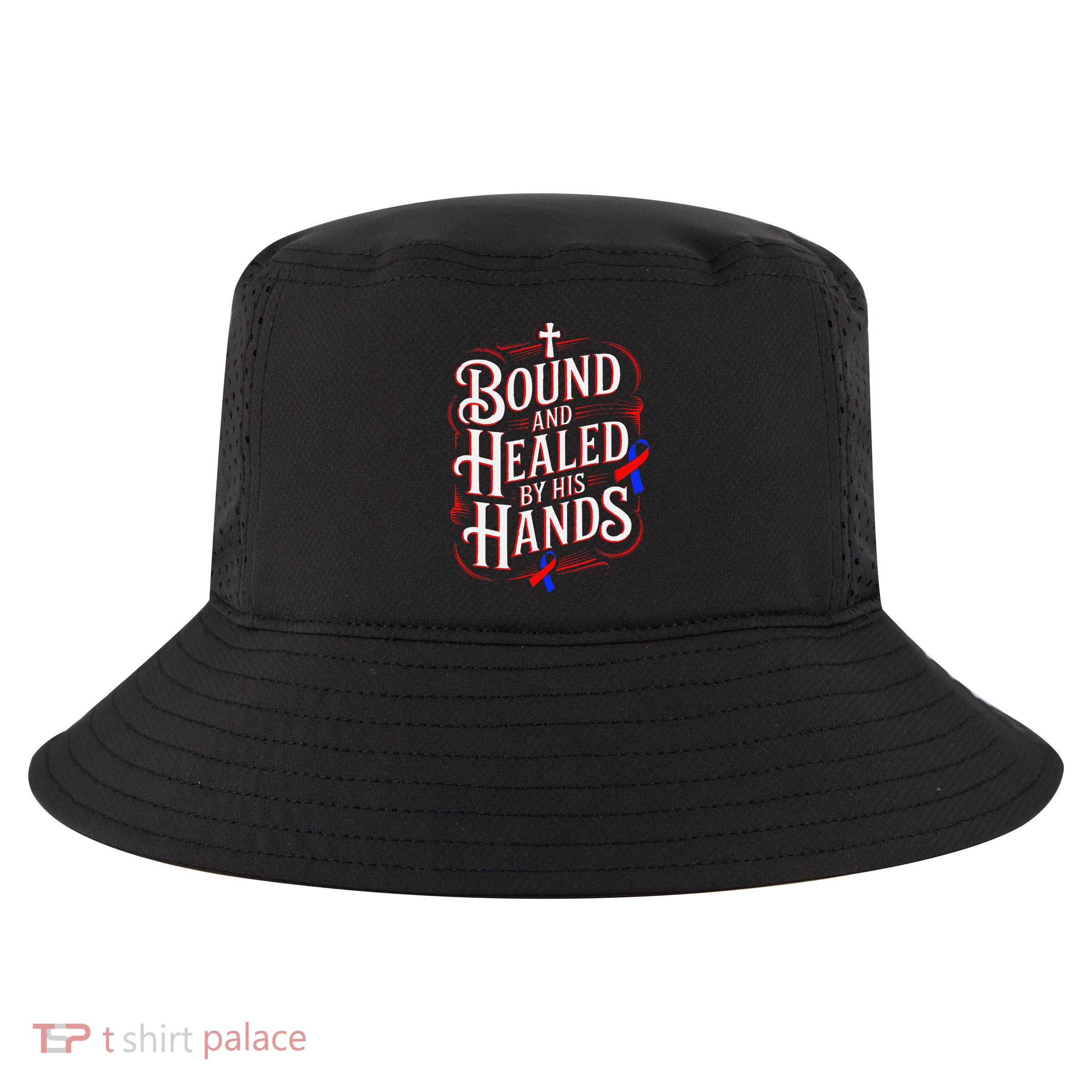 Healed By His Hands Congenital Heart Defect Awareness Cool Comfort Performance Bucket Hat