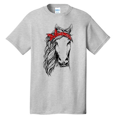 Horse Bandana Horseback Riding Horse Lover Tall T-Shirt