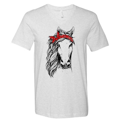 Horse Bandana Horseback Riding Horse Lover V-Neck T-Shirt