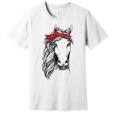 Horse Bandana Horseback Riding Horse Lover Premium T-Shirt