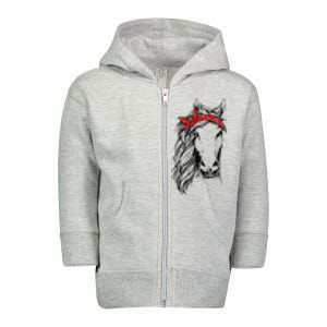 Horse Bandana Horseback Riding Horse Lover Toddler Zip Fleece Hoodie