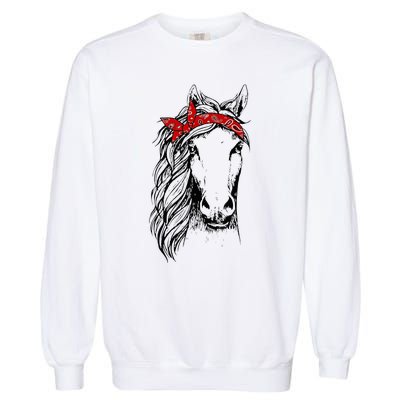 Horse Bandana Horseback Riding Horse Lover Garment-Dyed Sweatshirt