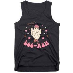 Halloween Boo Haw Ghost Western Cowboy Cowgirl Funny Spooky Tank Top