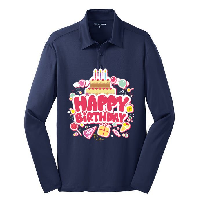 Happy Birthday Silk Touch Performance Long Sleeve Polo