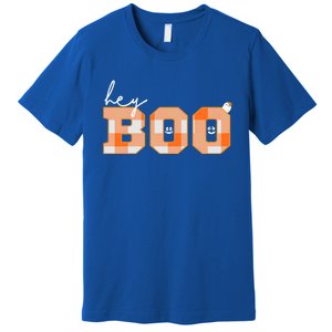 Hey Boo Halloween Ghost Halloween Costume Plaid Gift Premium T-Shirt