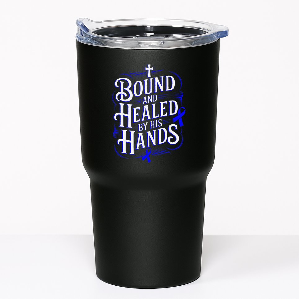 Healed By His Hands Juvenile Arthritis Awareness Tumbler