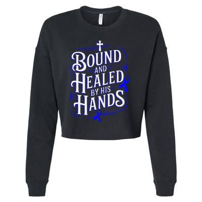 Healed By His Hands Juvenile Arthritis Awareness Cropped Pullover Crew
