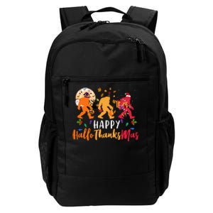 Hallothanksmas Bigfoot Halloween Thanksgiving Christmas Daily Commute Backpack