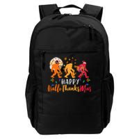 Hallothanksmas Bigfoot Halloween Thanksgiving Christmas Daily Commute Backpack