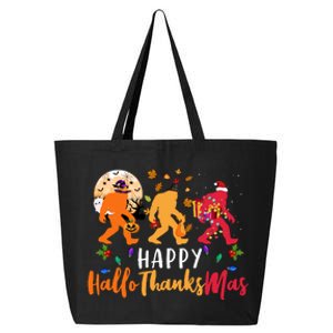 Hallothanksmas Bigfoot Halloween Thanksgiving Christmas 25L Jumbo Tote