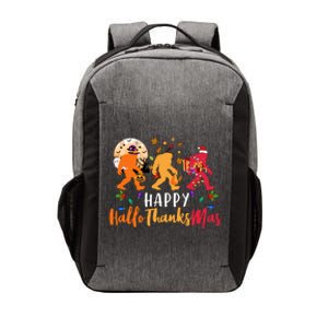 Hallothanksmas Bigfoot Halloween Thanksgiving Christmas Vector Backpack