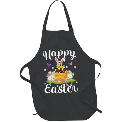 Honey Bees Happy Easter Egg Hunt Bunny Ear Honey Bees Easter Full-Length Apron With Pockets