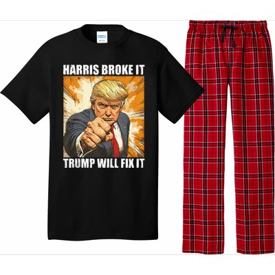 Harris Broke It Trump Will Fix It Donald Trump Pajama Set