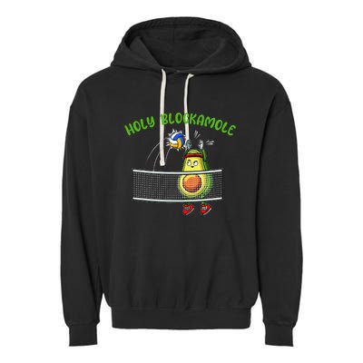 Holy Blockamole I Volleyball Avocado Food Lover Funny Garment-Dyed Fleece Hoodie