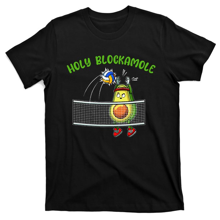 Holy Blockamole I Volleyball Avocado Food Lover Funny T-Shirt