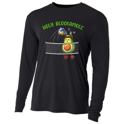 Holy Blockamole I Volleyball Avocado Food Lover Funny Cooling Performance Long Sleeve Crew