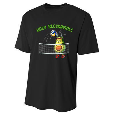 Holy Blockamole I Volleyball Avocado Food Lover Funny Performance Sprint T-Shirt