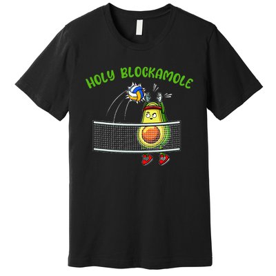 Holy Blockamole I Volleyball Avocado Food Lover Funny Premium T-Shirt