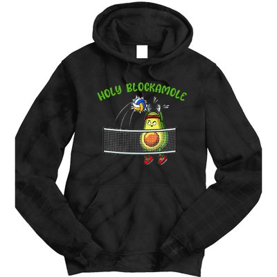 Holy Blockamole I Volleyball Avocado Food Lover Funny Tie Dye Hoodie