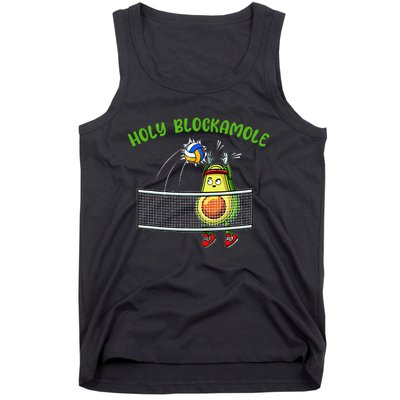 Holy Blockamole I Volleyball Avocado Food Lover Funny Tank Top