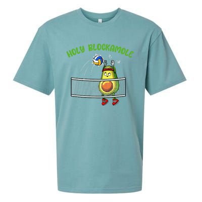 Holy Blockamole I Volleyball Avocado Food Lover Funny Sueded Cloud Jersey T-Shirt