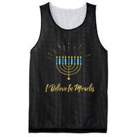 Hanukkah Believe In Miracles Menorah Lit Jewish Faith Latke Mesh Reversible Basketball Jersey Tank