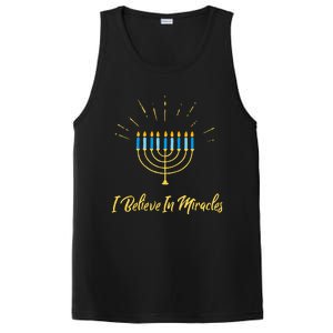 Hanukkah Believe In Miracles Menorah Lit Jewish Faith Latke PosiCharge Competitor Tank