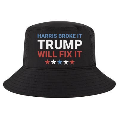 Harris Broke It Trump Will Fix It Kamala Broke It Trump 2024 Cool Comfort Performance Bucket Hat