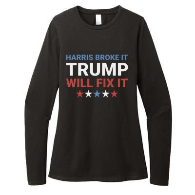 Harris Broke It Trump Will Fix It Kamala Broke It Trump 2024 Womens CVC Long Sleeve Shirt