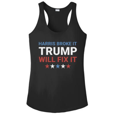 Harris Broke It Trump Will Fix It Kamala Broke It Trump 2024 Ladies PosiCharge Competitor Racerback Tank