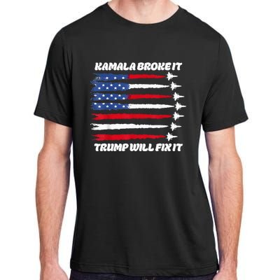 Harris Broke It Trump Will Fix It Kamala Broke It Trump 2024 Adult ChromaSoft Performance T-Shirt