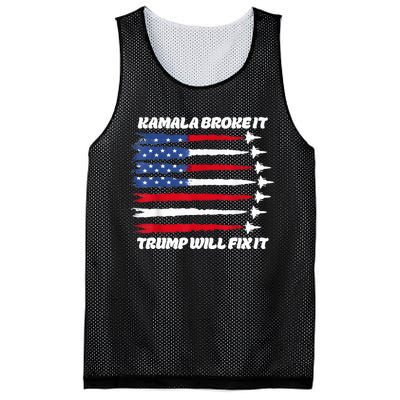 Harris Broke It Trump Will Fix It Kamala Broke It Trump 2024 Mesh Reversible Basketball Jersey Tank