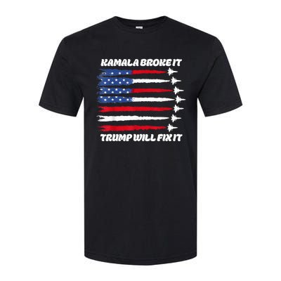 Harris Broke It Trump Will Fix It Kamala Broke It Trump 2024 Softstyle CVC T-Shirt