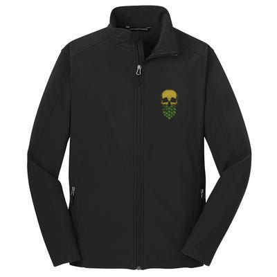 Home Brewing IPA Craft Beer Brewer Skull Hop Beard Core Soft Shell Jacket