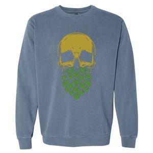 Home Brewing IPA Craft Beer Brewer Skull Hop Beard Garment-Dyed Sweatshirt