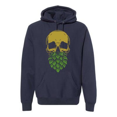 Home Brewing IPA Craft Beer Brewer Skull Hop Beard Premium Hoodie