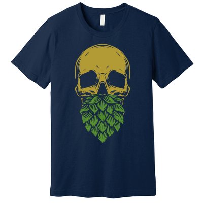 Home Brewing IPA Craft Beer Brewer Skull Hop Beard Premium T-Shirt