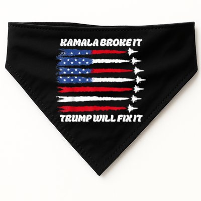 Harris Broke It Trump Will Fix It Kamala Broke It Trump 2024 USA-Made Doggie Bandana