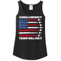 Harris Broke It Trump Will Fix It Kamala Broke It Trump 2024 Ladies Essential Tank