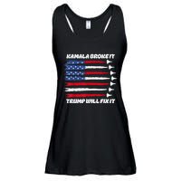 Harris Broke It Trump Will Fix It Kamala Broke It Trump 2024 Ladies Essential Flowy Tank