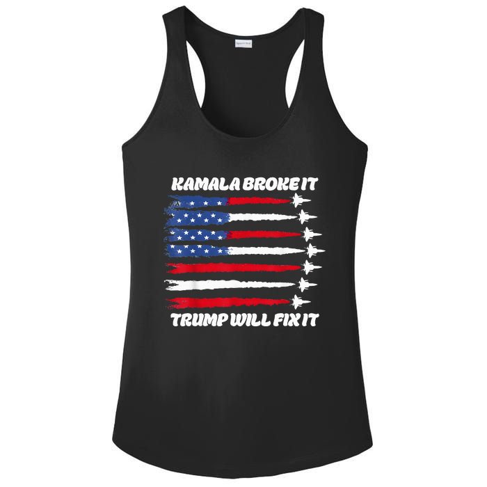 Harris Broke It Trump Will Fix It Kamala Broke It Trump 2024 Ladies PosiCharge Competitor Racerback Tank