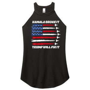 Harris Broke It Trump Will Fix It Kamala Broke It Trump 2024 Women's Perfect Tri Rocker Tank